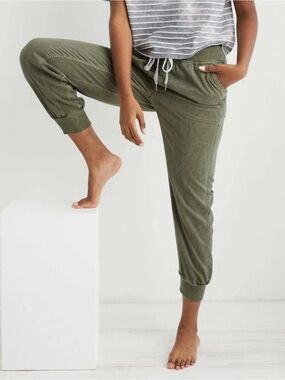 S aerie Olive Green Drawstring Joggers